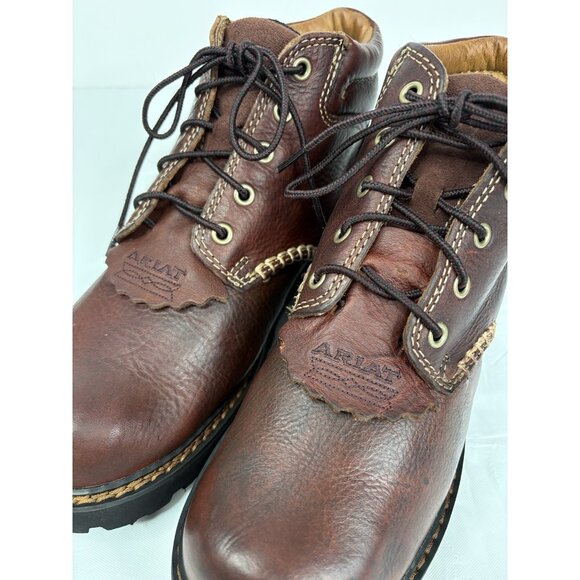 Ariat Canyon Lace Up Leather Work Boots Men’s 7 B Brown Lace UP Round Toe - Picture 3 of 16